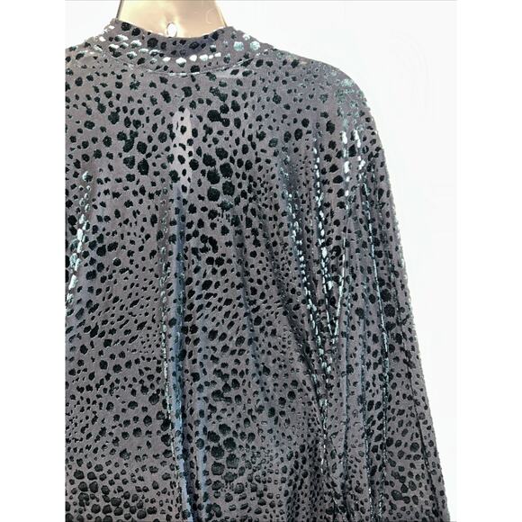 Lane Bryant Women’s 22/24 Green Velvet Leopard Burnout Blouse Fairy Grunge - Picture 4 of 15